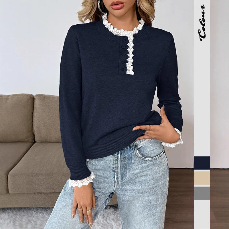 Solid Color Casual Loose T-shirts For Woman 2025 Autumn Vintage Women's Oversized T-shirt Long Sleeve Tees Fashion Female Tops